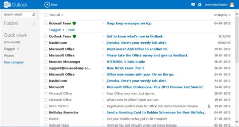 go to my hotmail mail.